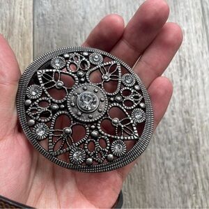 Intricate Silver Metal Brooch